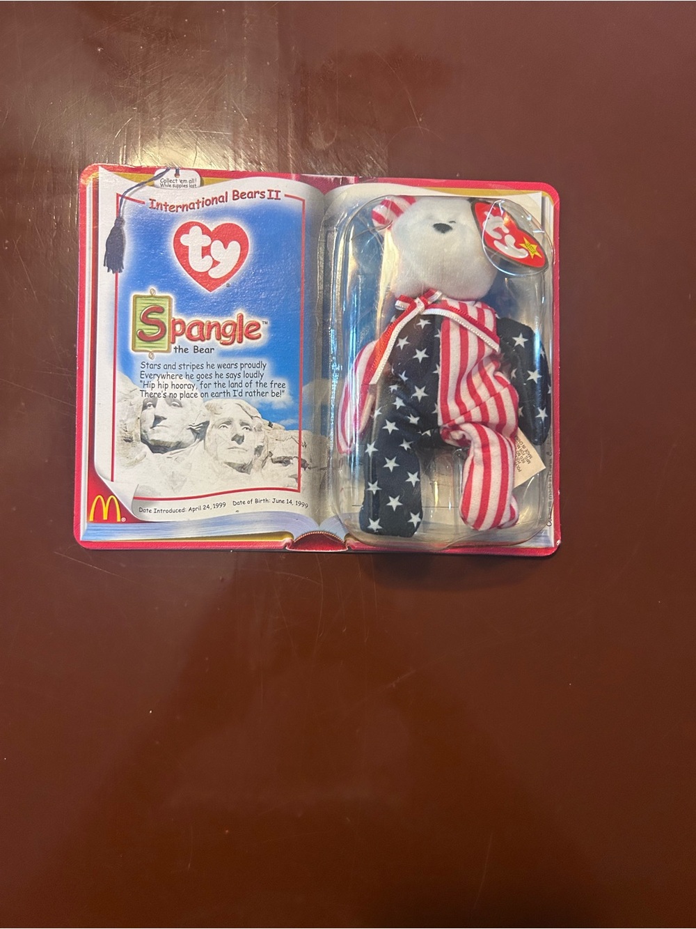 McDonald's Ty Spangle Bear Plush - Red, White, & Blue TY
